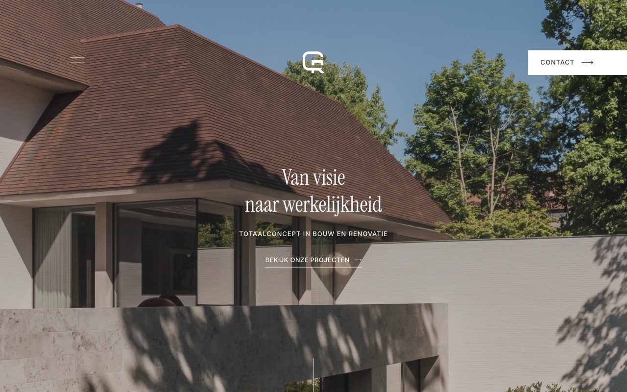 Websiteontwerp voor G&R Bouwvisie met architectuurfotografie